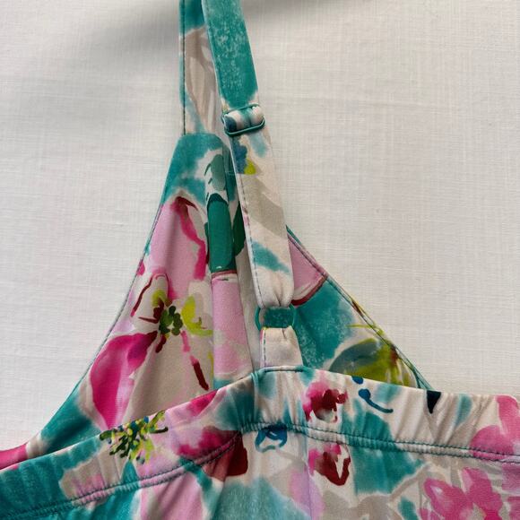 TORRID Studio Wrap Sleeveless Midi Dress Women's Size 3 Floral Aqua Blue Pink - Picture 10 of 15